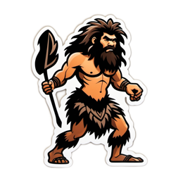 character caveman SVG PNG design with clean design elements