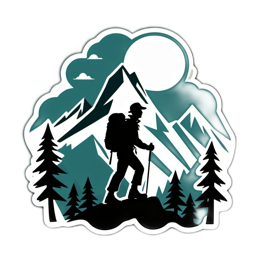 hiking mountains SVG PNG design with clean design elements