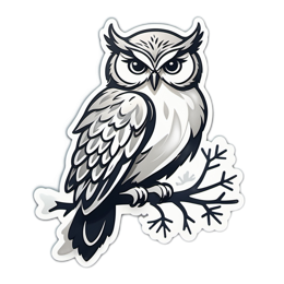 owl branch SVG PNG design with clean design elements