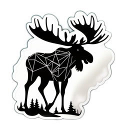 moose silhouette SVG PNG design with clean design elements