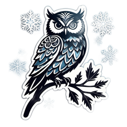 owl snowflakes SVG PNG design with clean design elements