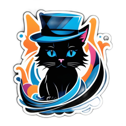 artistic black cat SVG PNG design