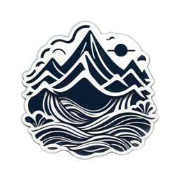 mountains waves SVG PNG design