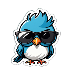 cool bird sticker SVG PNG design with clean design elements