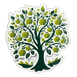 leaf green apples SVG PNG design with green floral elements