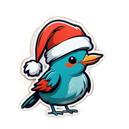 sticker bird santa SVG PNG design