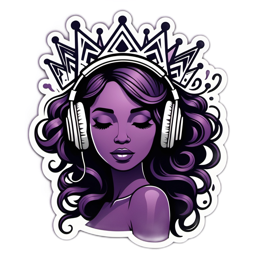 beautiful girl headphones SVG PNG design with clean design elements