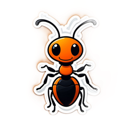 cute ant sticker SVG PNG design with clean design elements