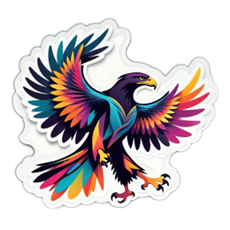 colorful eagle sticker SVG PNG design with clean design elements