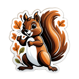 fall squirrel SVG PNG design with clean design elements