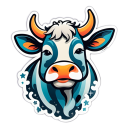 cow colorful SVG PNG design with clean design elements