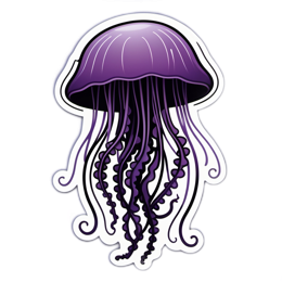 jellyfish purple SVG PNG design with clean design elements