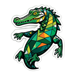 crocodile geometric SVG PNG design with clean design elements