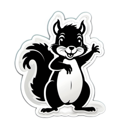squirrel cartoon SVG PNG design with clean design elements