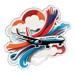 airplane colorful SVG PNG design