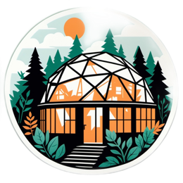 garden greenhouse sunset SVG PNG design with clean design elements