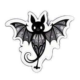 artistic bat sticker SVG PNG design with clean design elements