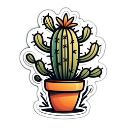 cactus sticker SVG PNG design with clean design elements