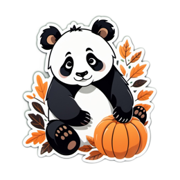halloween panda SVG PNG design with black and white floral elements
