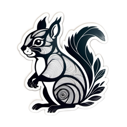 black squirrel SVG PNG design with clean design elements