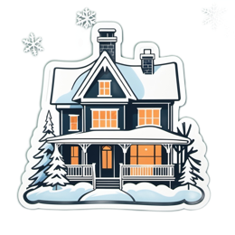 winter house snow SVG PNG design with clean design elements