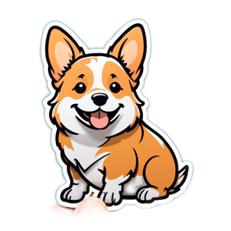 sticker corgi SVG PNG design with clean design elements