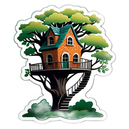 treehouse nature SVG PNG design with clean design elements