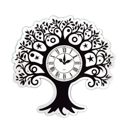 clock tree SVG PNG design with clean design elements