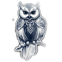 owl intricate SVG PNG design with clean design elements