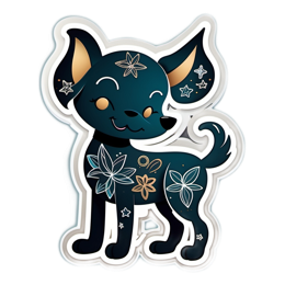 sticker dog floral SVG PNG design with floral elements