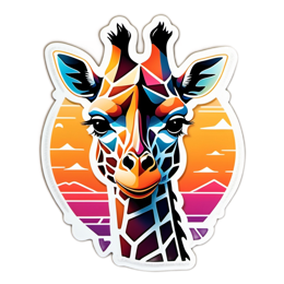 giraffe colorful SVG PNG design with clean design elements