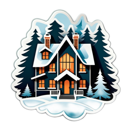 winter scenery house SVG PNG design with clean design elements