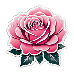 rose pink floral SVG PNG design with clean design elements, pink and green floral elements
