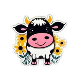 cute cow flowers SVG PNG design with clean design elements