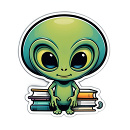 alien books stickers SVG PNG design