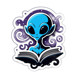 alien book SVG PNG design with clean design elements