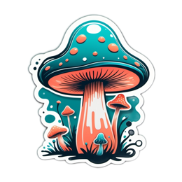 mushrooms colorful SVG PNG design with clean design elements