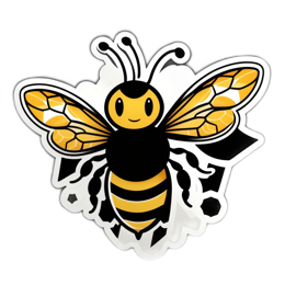 artistic bee sticker SVG PNG design with clean design elements