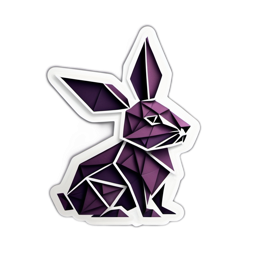 rabbit purple SVG PNG design with clean design elements