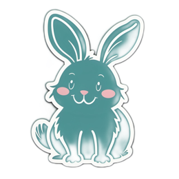 cute bunny sticker SVG PNG design with clean design elements