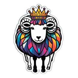 fantasy colorful sheep SVG PNG design with clean design elements