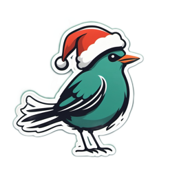 christmas bird SVG PNG design with clean design elements