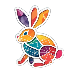 colorful rabbit SVG PNG design with clean design elements