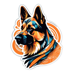artistic german shepherd SVG PNG design with clean design elements
