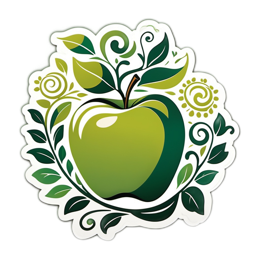 apple nature floral SVG PNG design with clean design elements, green floral elements