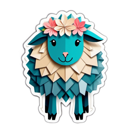 fun artistic sheep floral SVG PNG design with pink and red floral elements