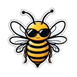 quotes bee sunglasses SVG PNG design with clean design elements