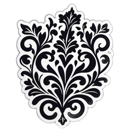 ornate pattern floral SVG PNG design with black and white floral elements