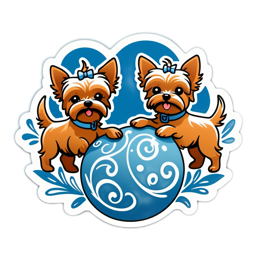 playful yorkies SVG PNG design