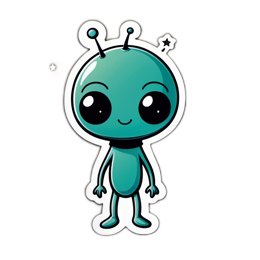 character alien SVG PNG design with clean design elements